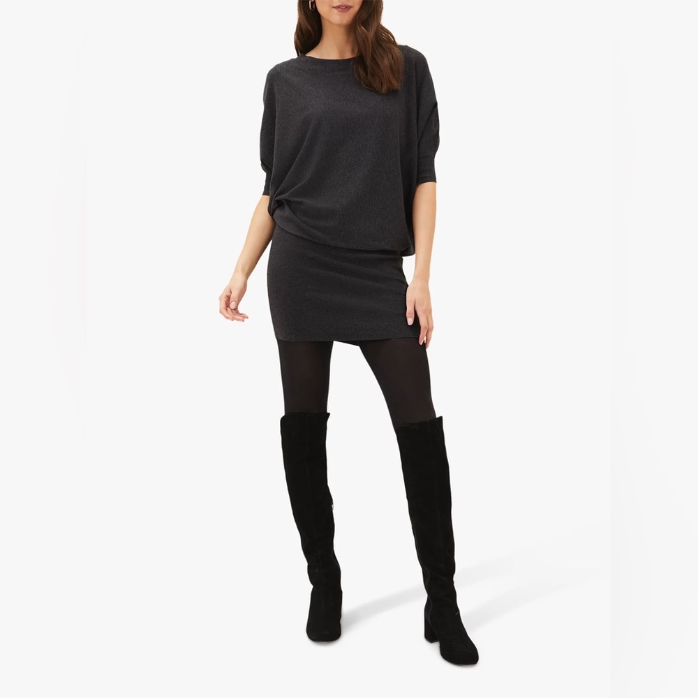 WHBM black sweater mini dress- belt included… see third picture
